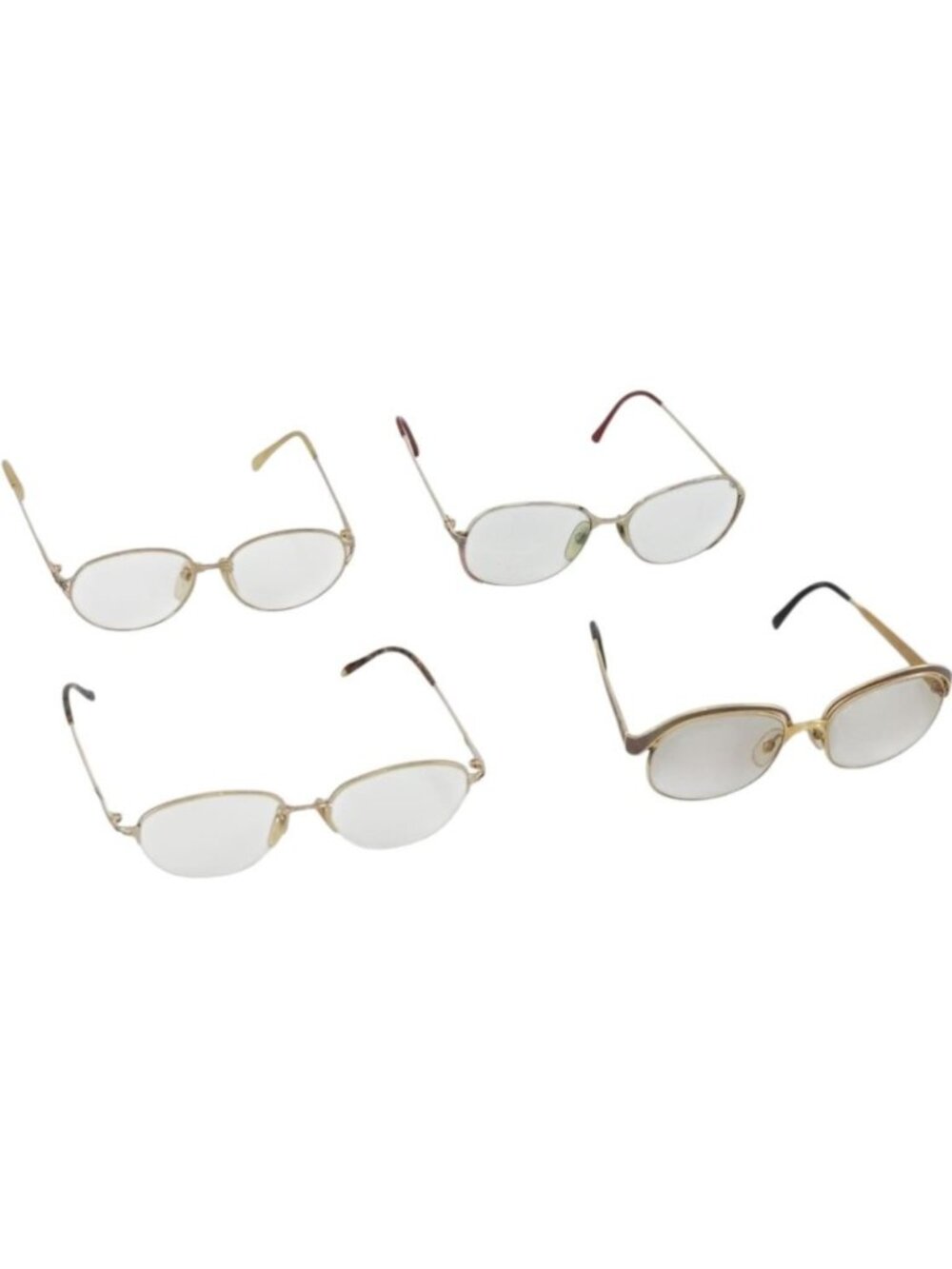 Christian Dior Celine Balenciaga Glasses metal 4 Set Brown Gold